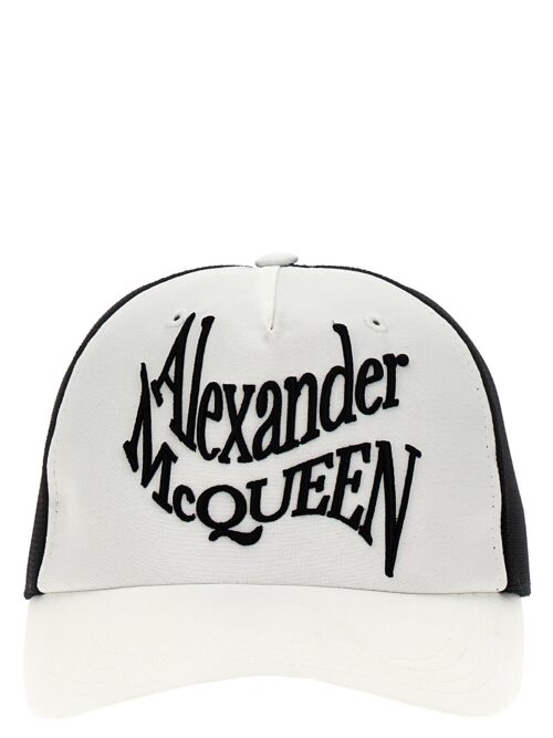 'Warped logo' baseball cap ALEXANDER MCQUEEN White/Black
