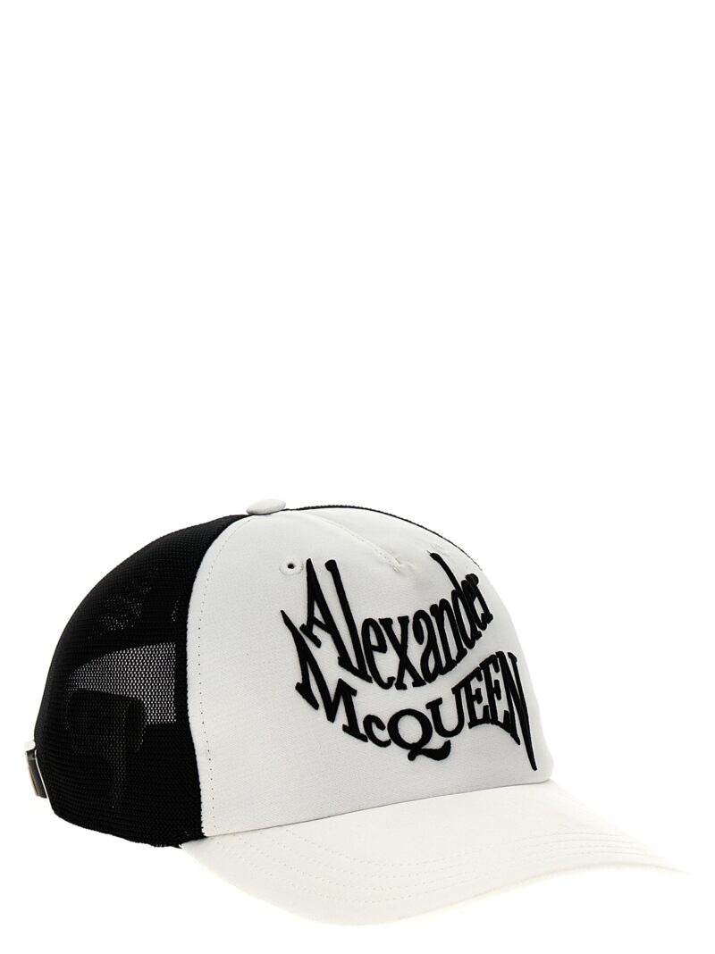 'Warped logo' baseball cap 7820694B13Q9060 ALEXANDER MCQUEEN White/Black