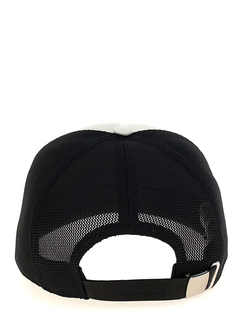 'Warped logo' baseball cap Man ALEXANDER MCQUEEN White/Black