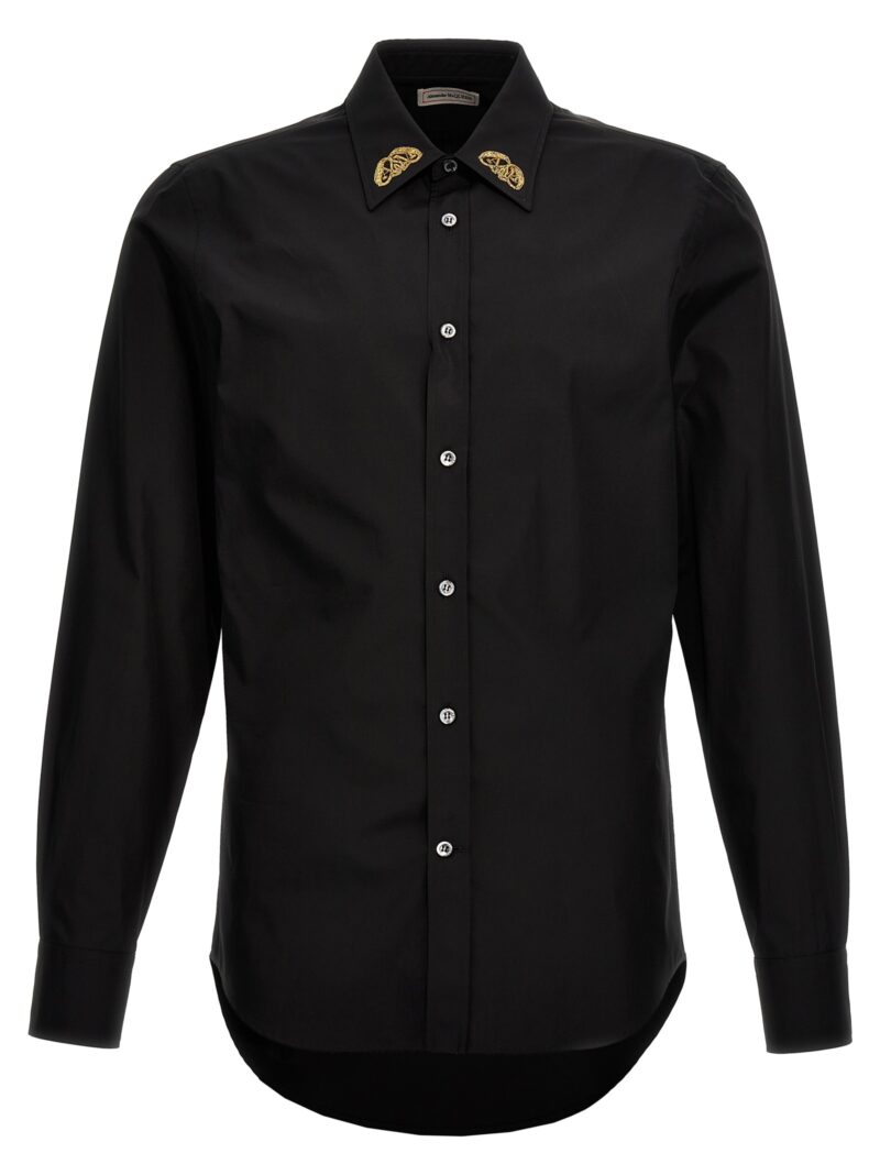 Embroidered collar shirt ALEXANDER MCQUEEN Black