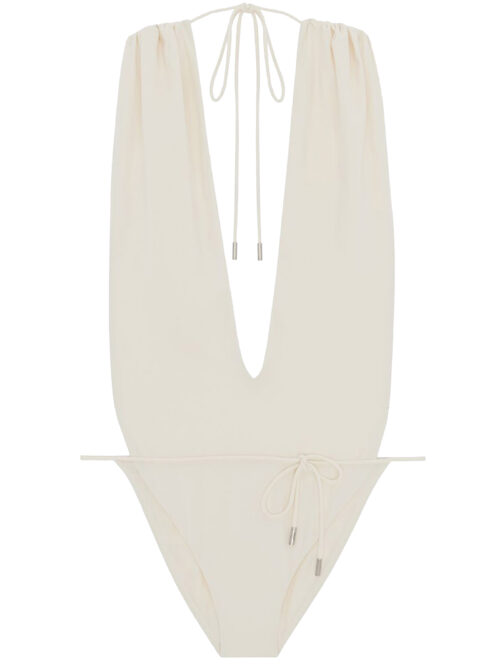 High-leg one-piece swimsuit SAINT LAURENT White