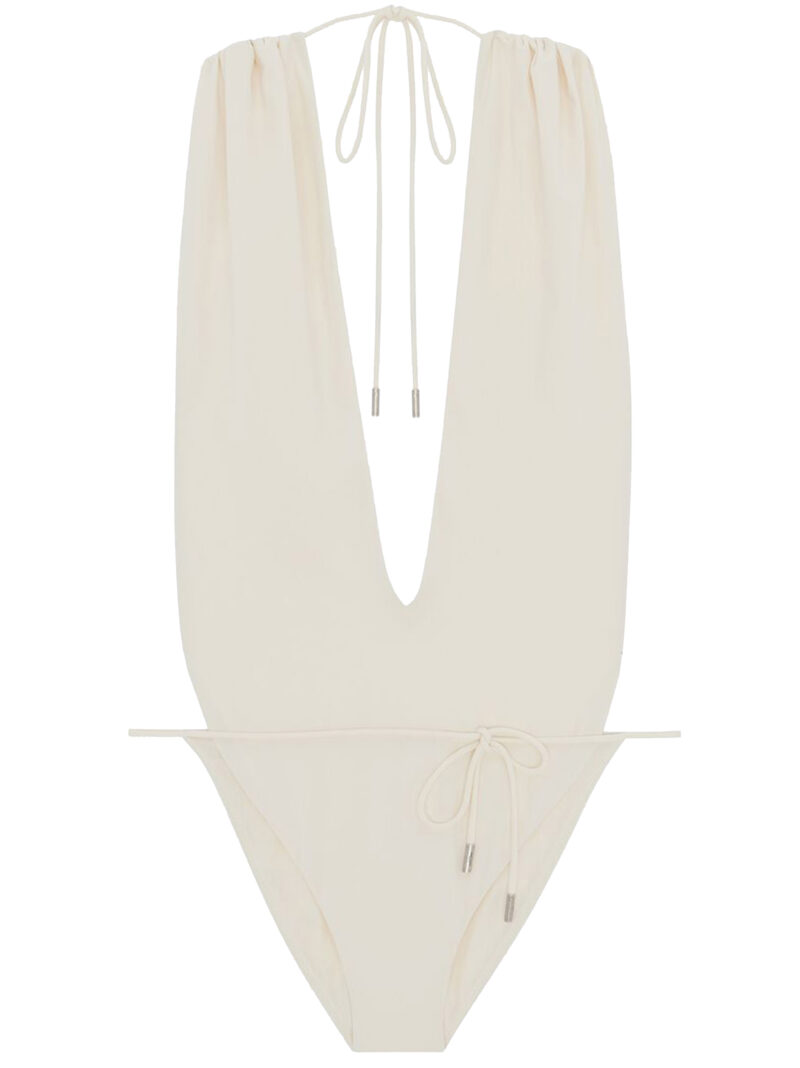 High-leg one-piece swimsuit SAINT LAURENT White