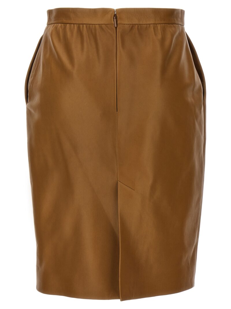 Leather skirt 784247Y5OA22576 SAINT LAURENT Brown