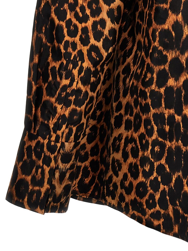 Leopard print taffeta shirt 100% silk SAINT LAURENT Multicolor