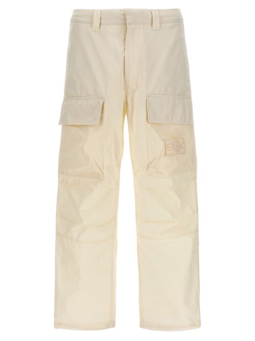 Logo badge cargo pants STONE ISLAND White