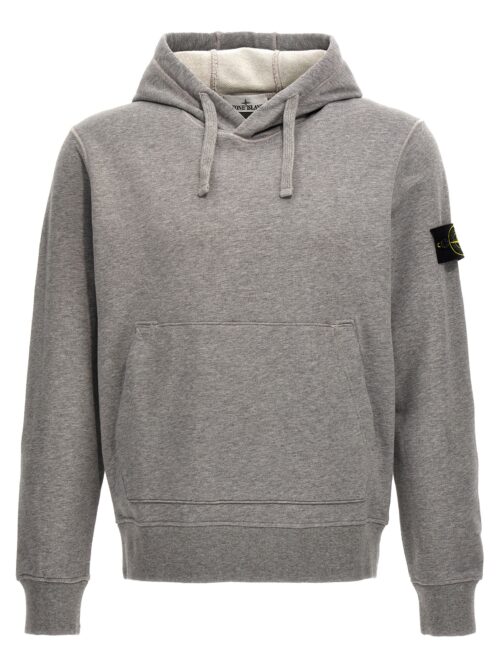 Logo badge hoodie STONE ISLAND Gray