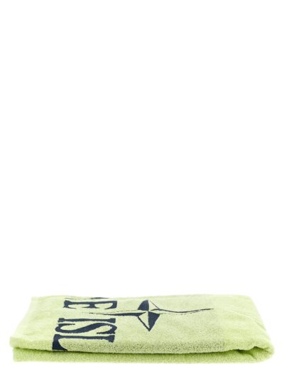 Beach towel with logo embroidery STONE ISLAND Yellow