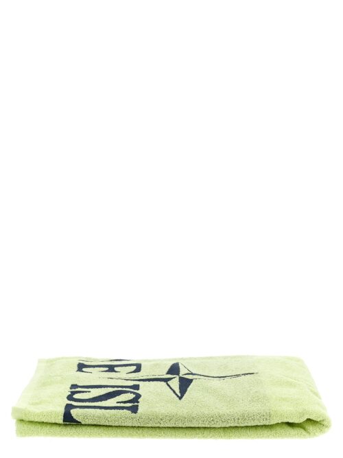 Beach towel with logo embroidery STONE ISLAND Yellow