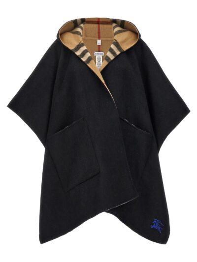 Reversible hooded cape BURBERRY Multicolor