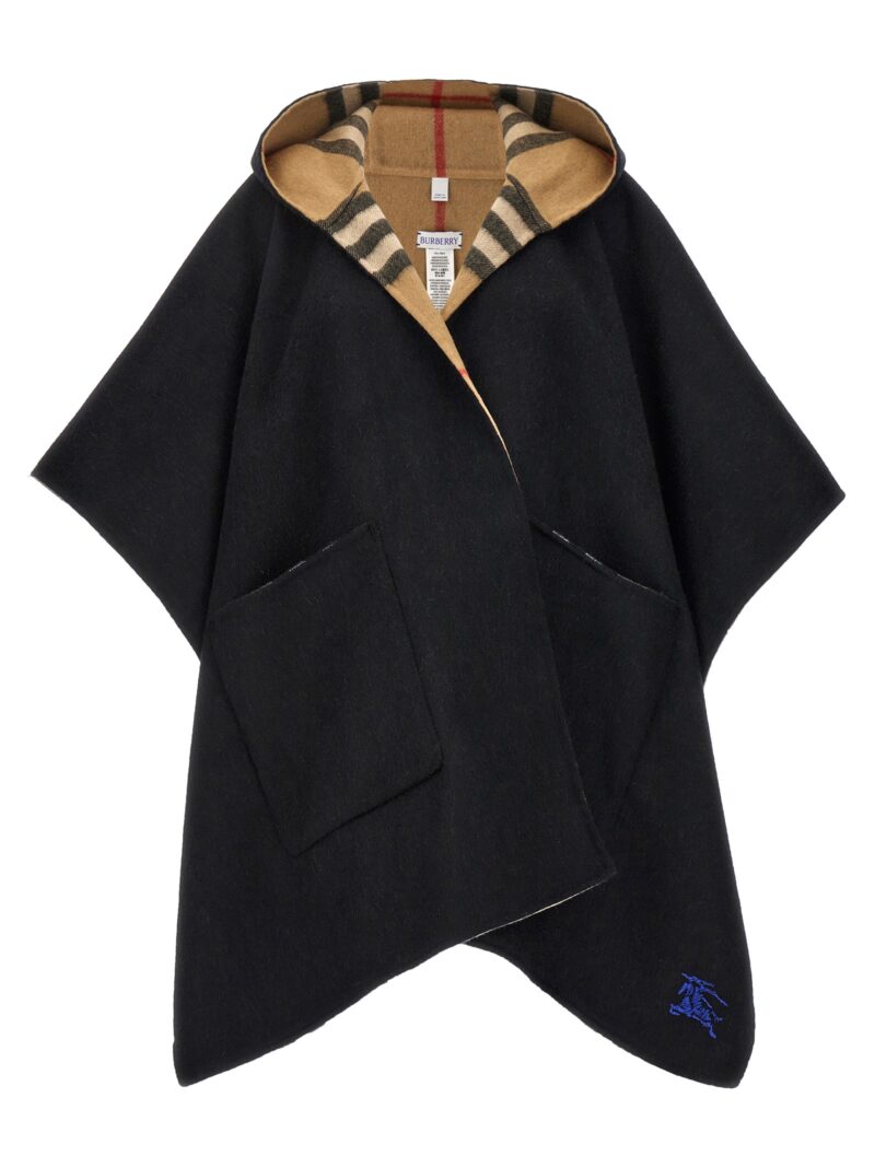Reversible hooded cape BURBERRY Multicolor