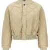 Quilted bomber jacket BURBERRY Beige