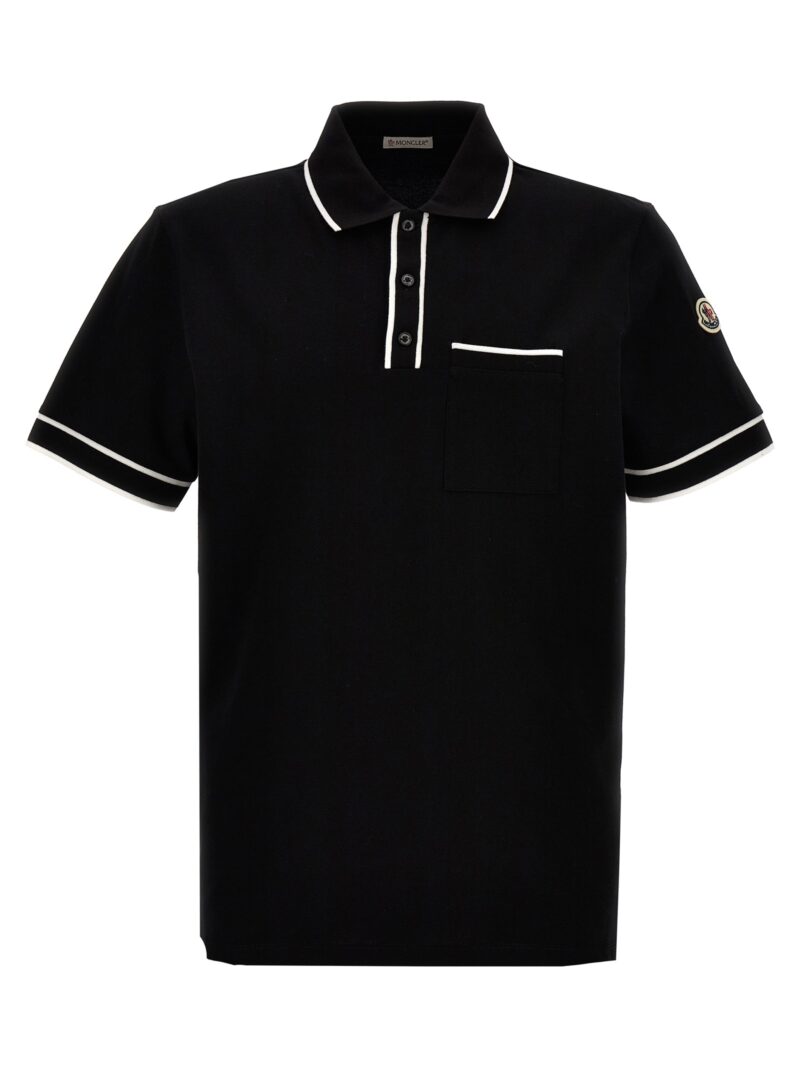 Contrast piping polo shirt MONCLER White/Black