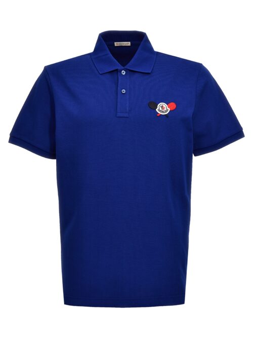 Logo patch polo shirt MONCLER Blue