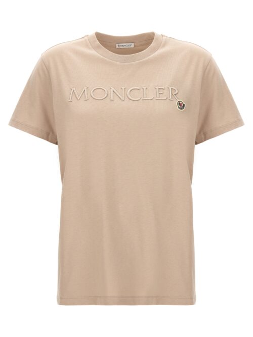 Logo embroidery t-shirt MONCLER Beige