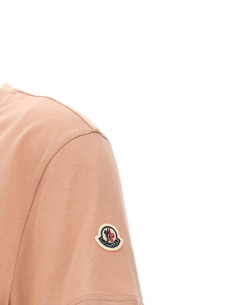 Logo patch t-shirt 100% cotton MONCLER Pink