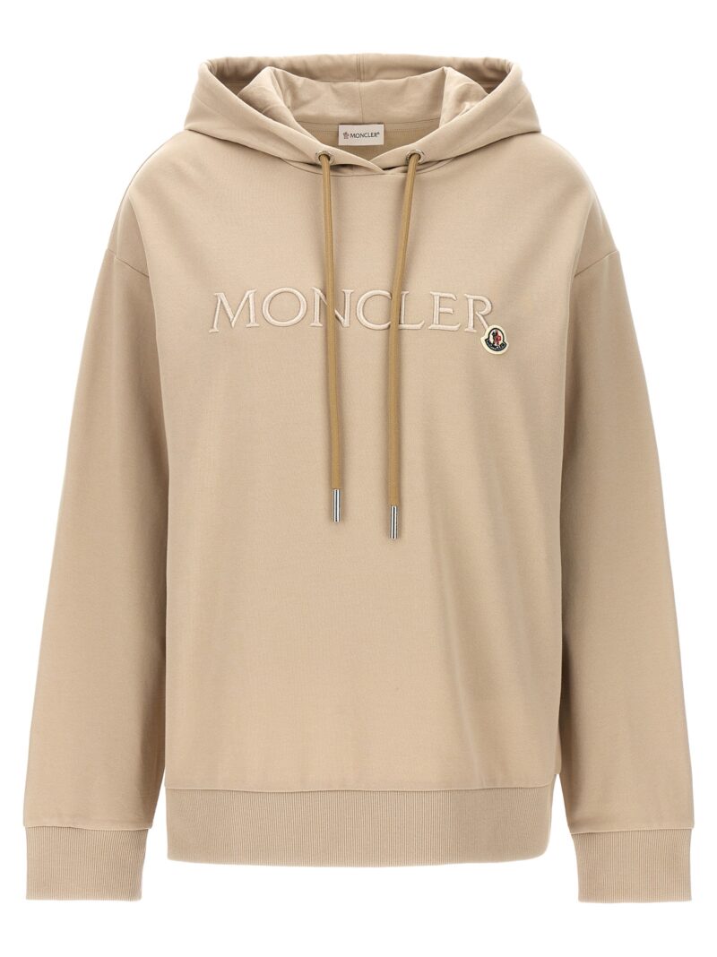 Logo embroidery hoodie MONCLER Beige