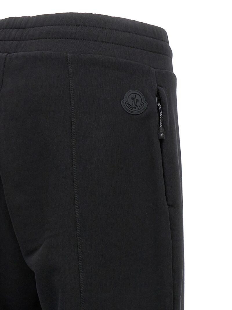 Logo patch sweatpants 100% Cotton MONCLER Black