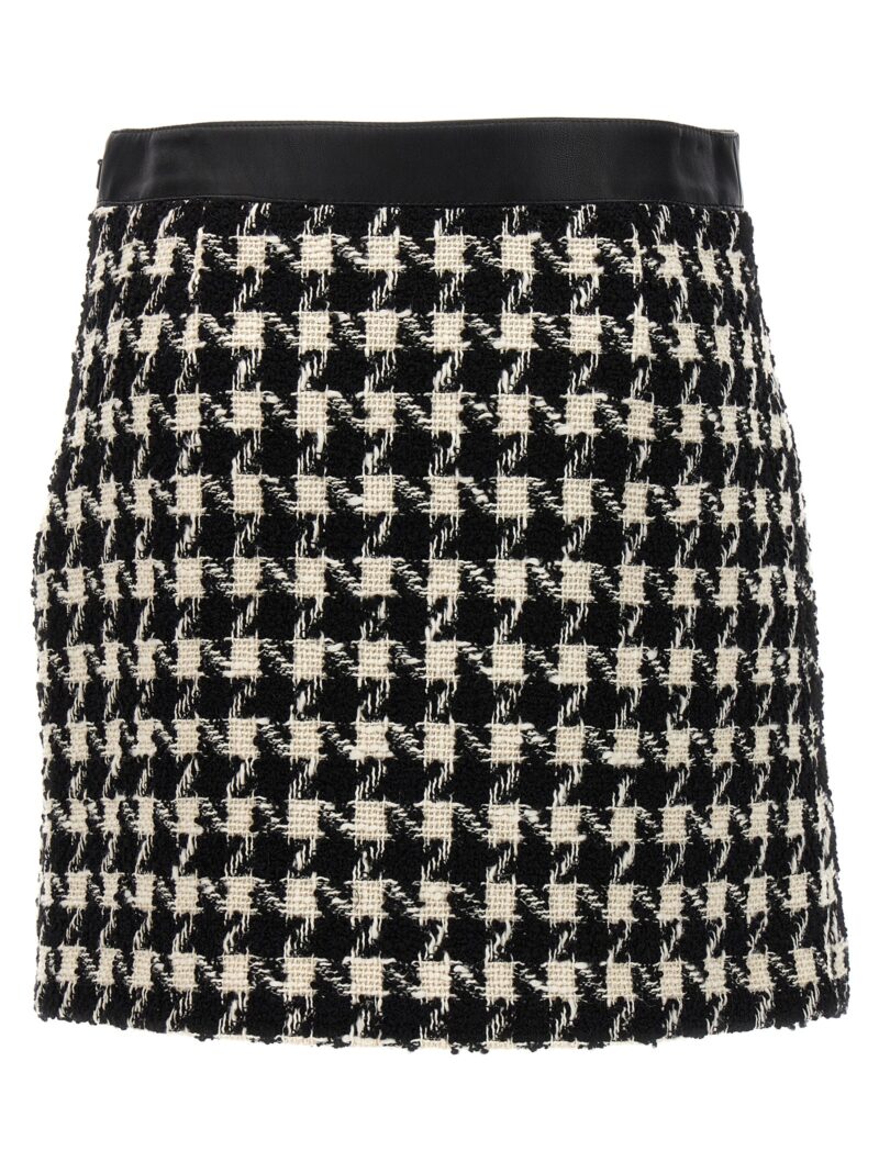 Houndstooth skirt A012354133555 MOSCHINO White/Black