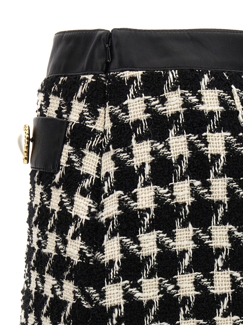 Houndstooth skirt 74% wv 20% cotton 6% pa MOSCHINO White/Black