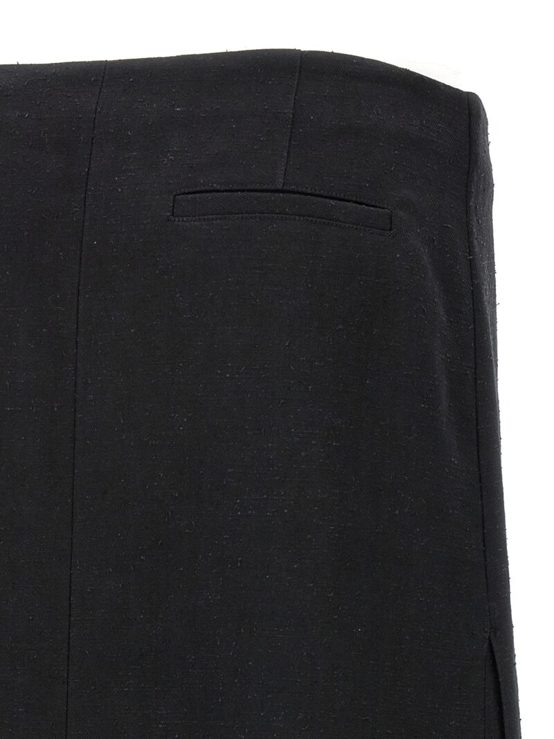 'Atri' skirt 55% cotton 26% viscose 12% linen 7% silk LOULOU STUDIO Black