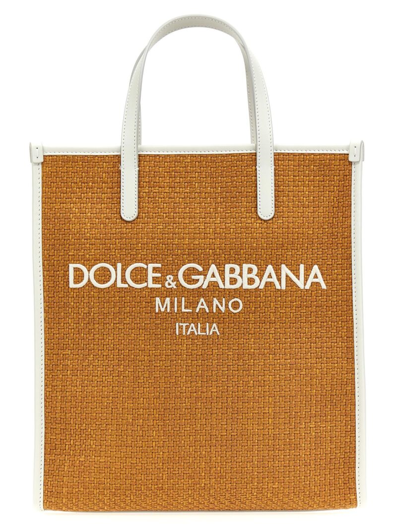 Logo embroidery shopping bag DOLCE & GABBANA Beige