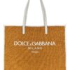 Large shopping bag with logo embroidery DOLCE & GABBANA Beige