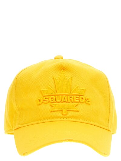 Logo embroidery baseball cap DSQUARED2 Yellow