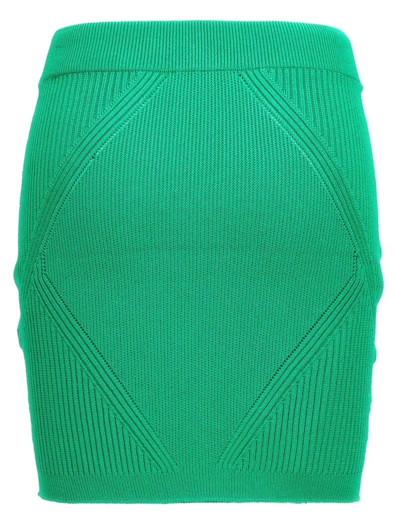 Knitted skirt BF0LB194KF247DC BALMAIN Green