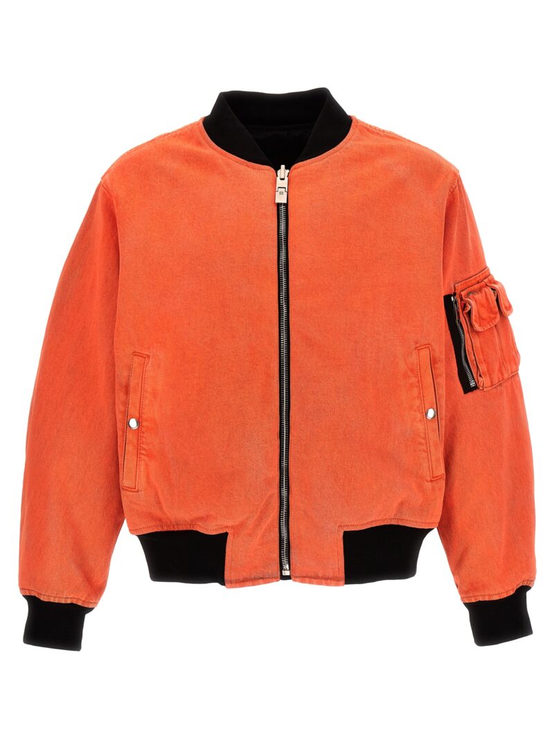 Nylon reversible denim bomber jacket GIVENCHY Orange