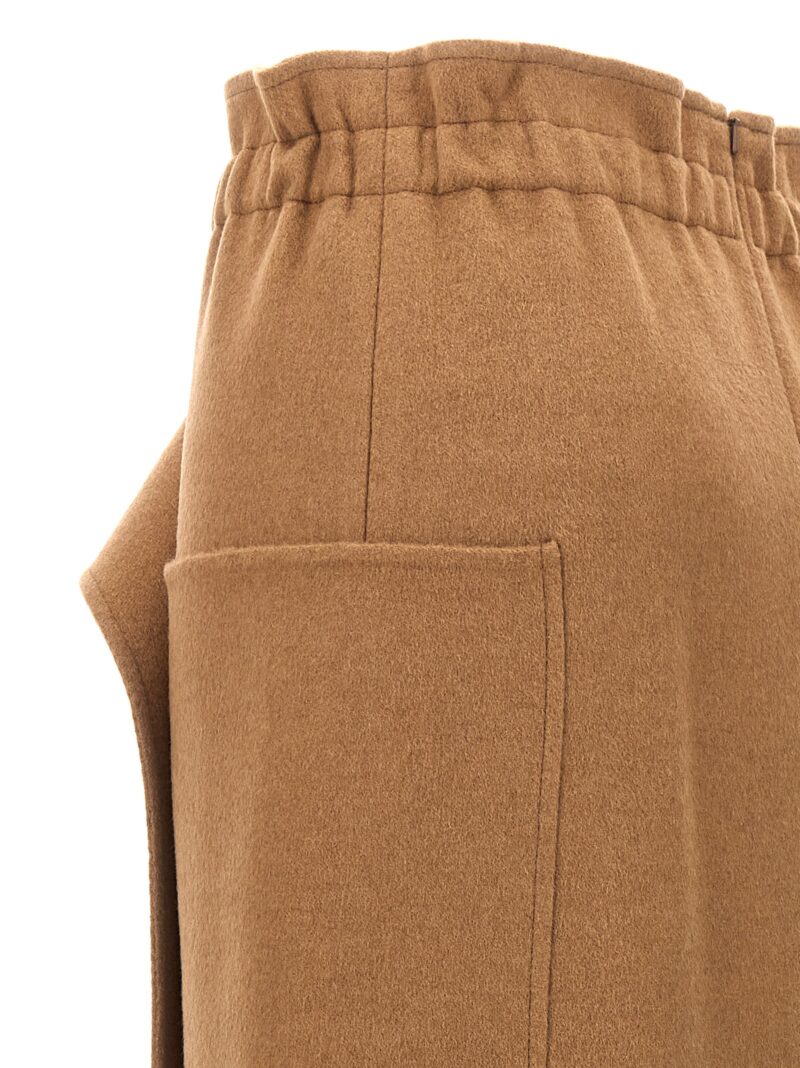 'Carbone' long skirt 100% camel wool MAX MARA Brown