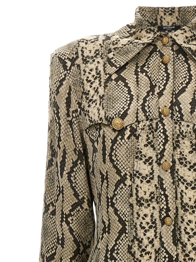 Python pattern shirt dress Woman BALMAIN Multicolor