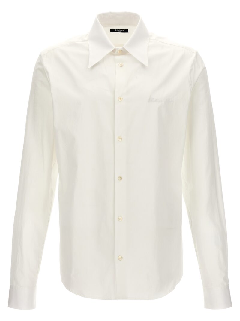 Logo embroidery shirt BALMAIN White