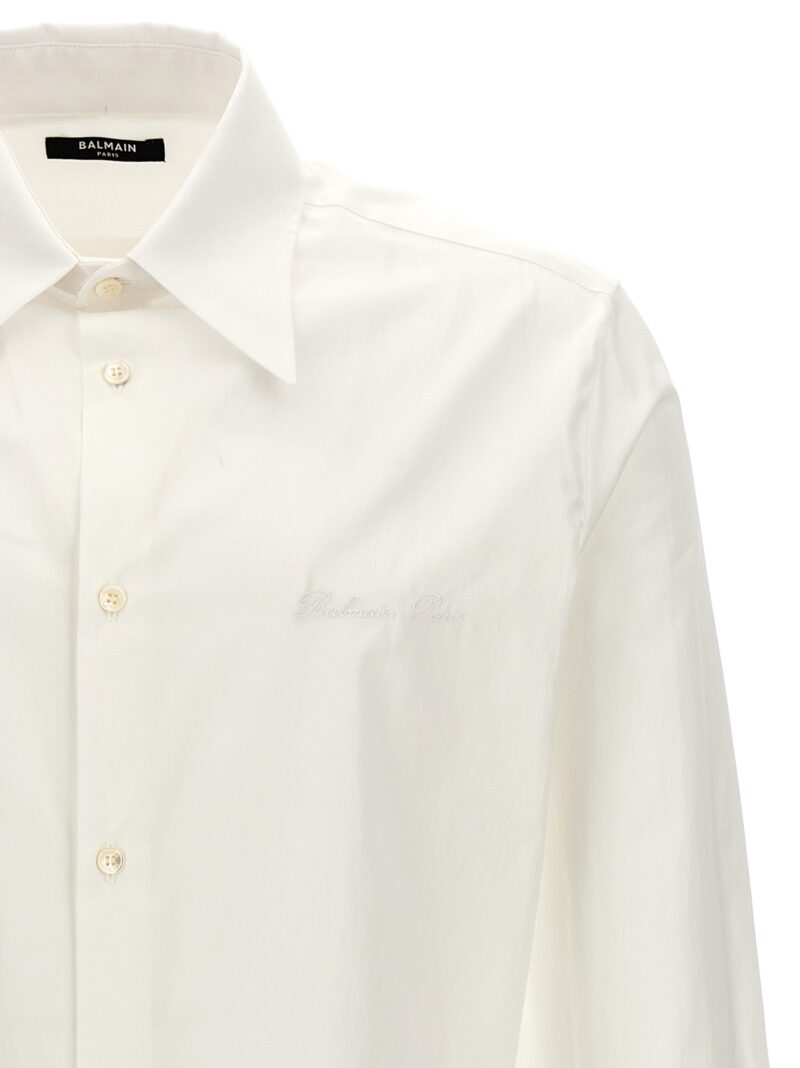 Logo embroidery shirt Man BALMAIN White