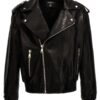 Leather biker jacket BALMAIN Black