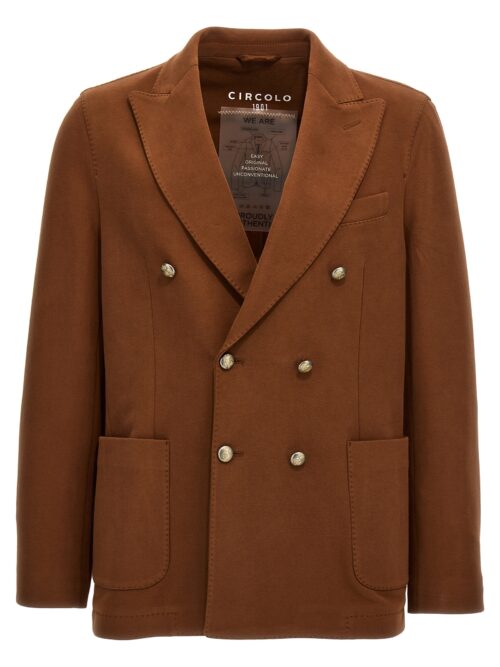 Double-breasted jersey blazer CIRCOLO 1901 Brown