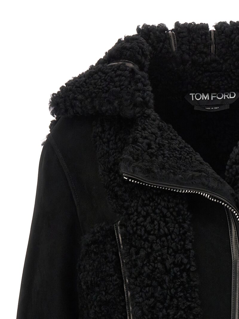 Suede shearling jacket 100% ovine leather TOM FORD Black