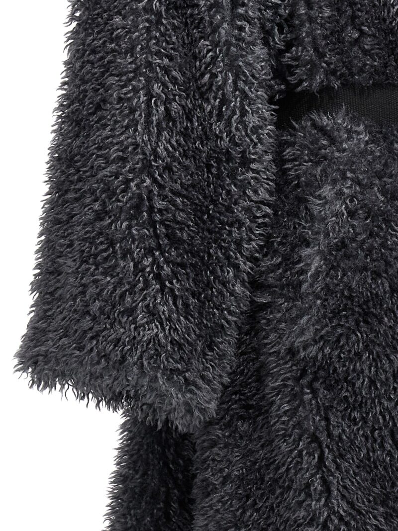Belted fake fur coat 100% polyester ERMANNO SCERVINO Gray