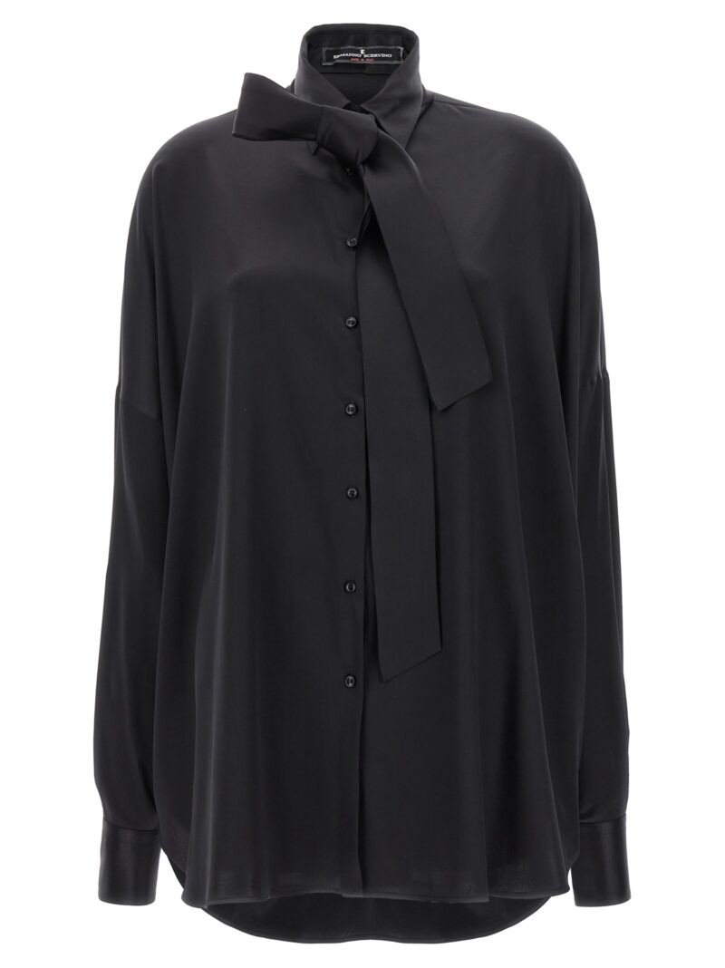 Pussy-bow silk shirt ERMANNO SCERVINO Black