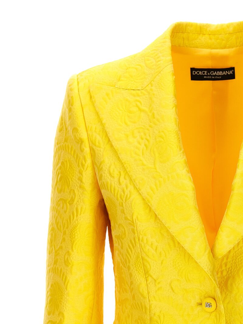 Single-breasted turlington blazer Woman DOLCE & GABBANA Yellow