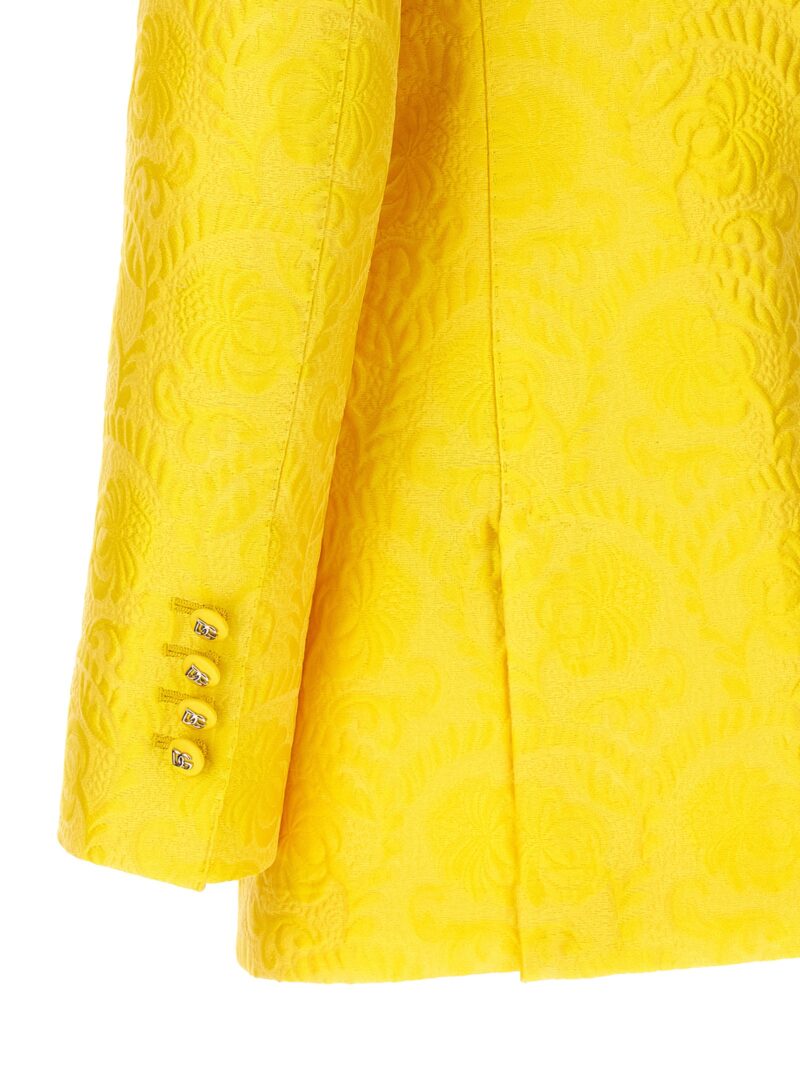 Single-breasted turlington blazer 64% cotton 23% polyester 13% silk DOLCE & GABBANA Yellow