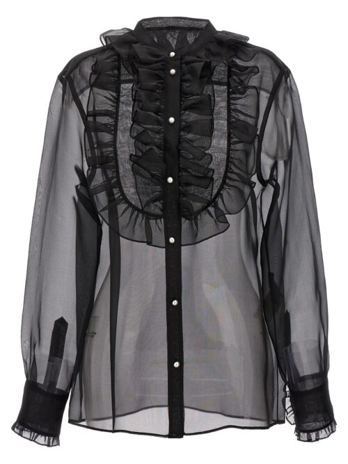 Plastron and ruffle shirt DOLCE & GABBANA Black