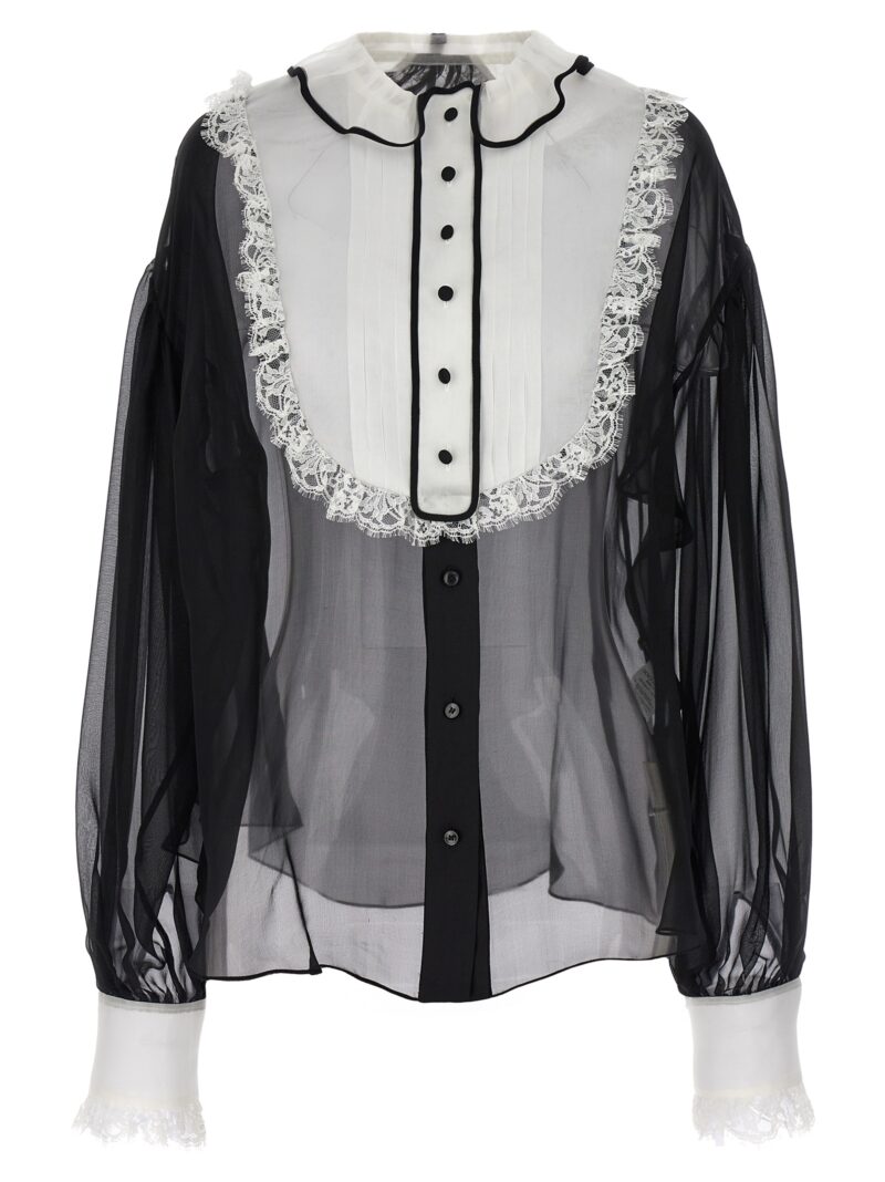 Contrast plastron shirt DOLCE & GABBANA White/Black