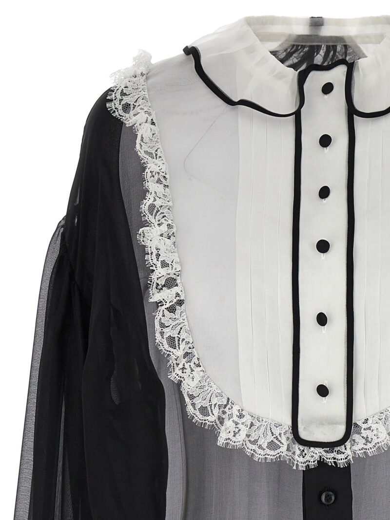 Contrast plastron shirt Woman DOLCE & GABBANA White/Black