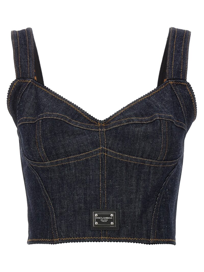 Denim corset top DOLCE & GABBANA Blue