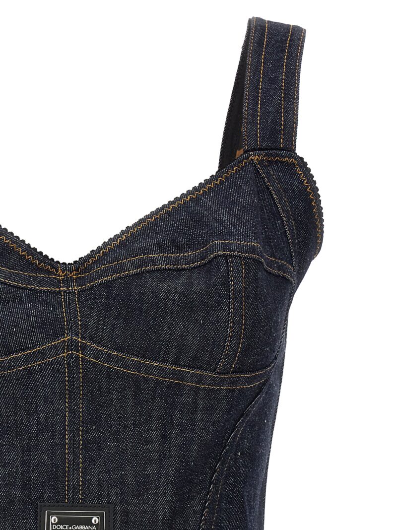 Denim corset top Woman DOLCE & GABBANA Blue