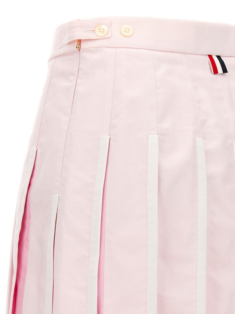 Pleated oxford skirt 100% cotton THOM BROWNE Pink