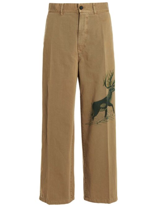 Printed cotton trousers INCOTEX RED X FACETASM Beige