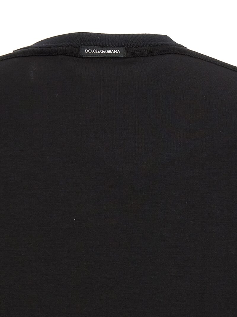 Stretch jersey t-shirt 77% viscose 15% silk 8% elastane DOLCE & GABBANA Black