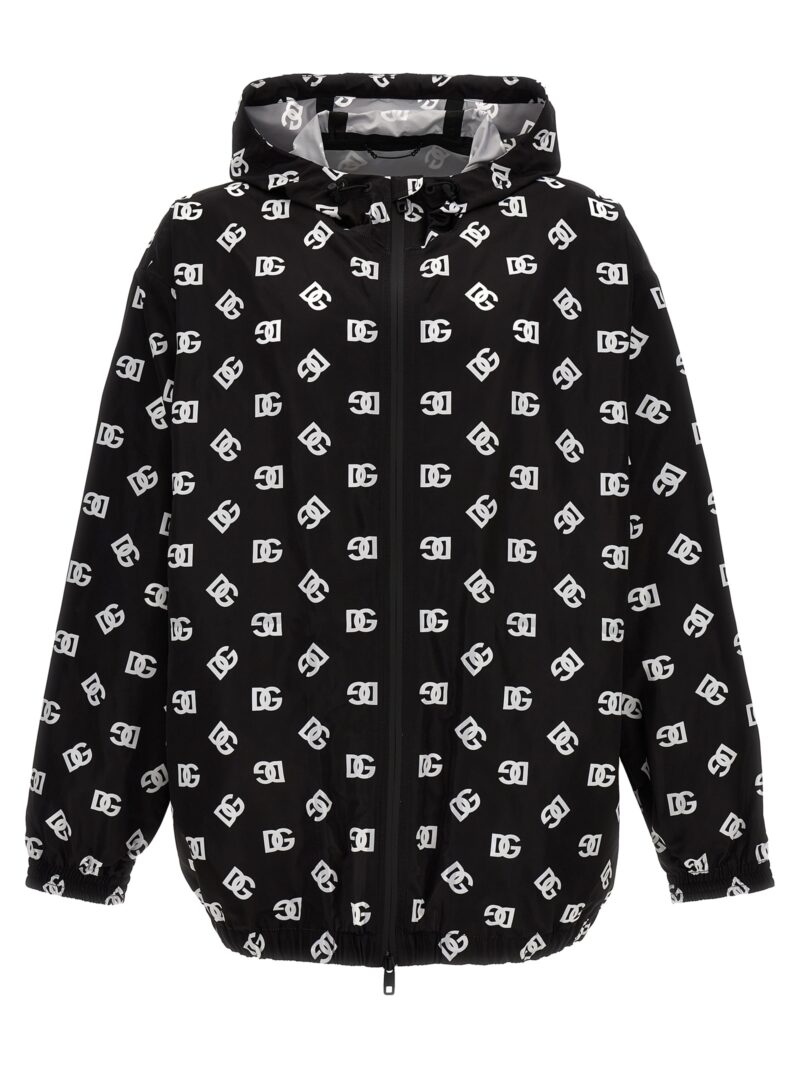 Logo print hooded jacket DOLCE & GABBANA White/Black