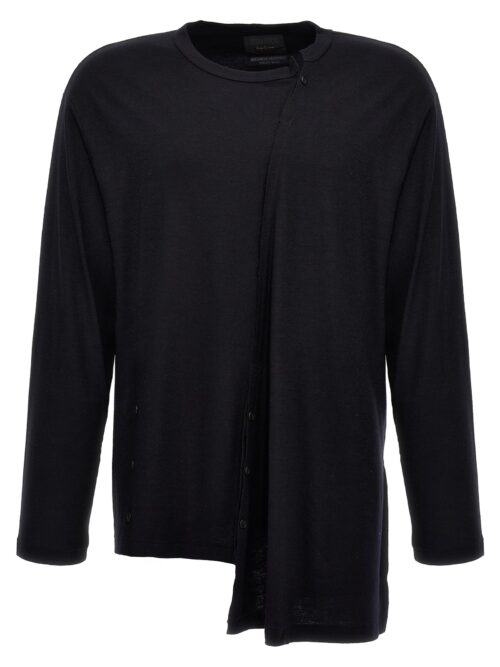 Oblique buttons sweater YOHJI YAMAMOTO Blue